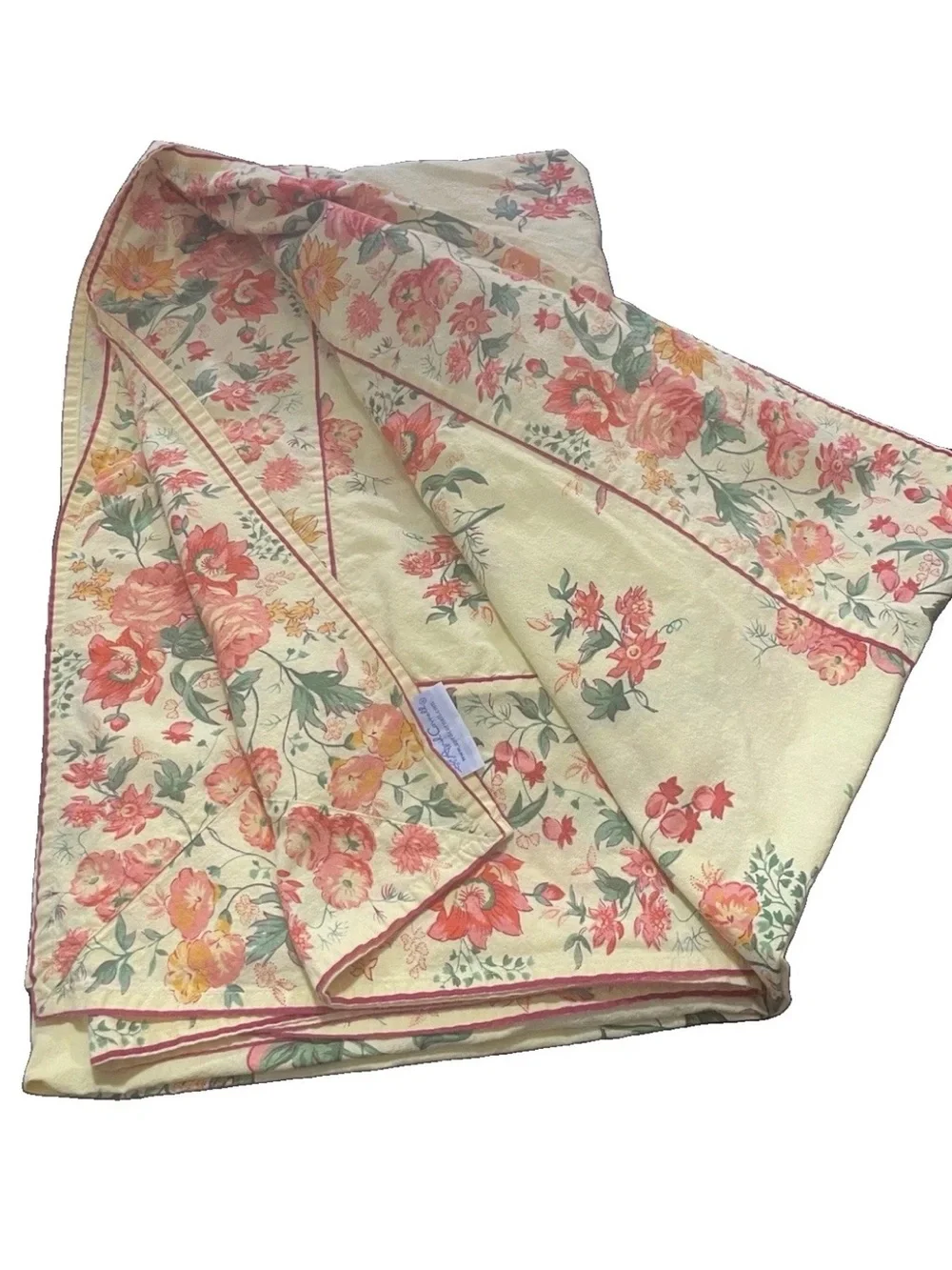 April Cornell Floral Tablecloth 54x93 Yellow Pink Cottage Rectangular